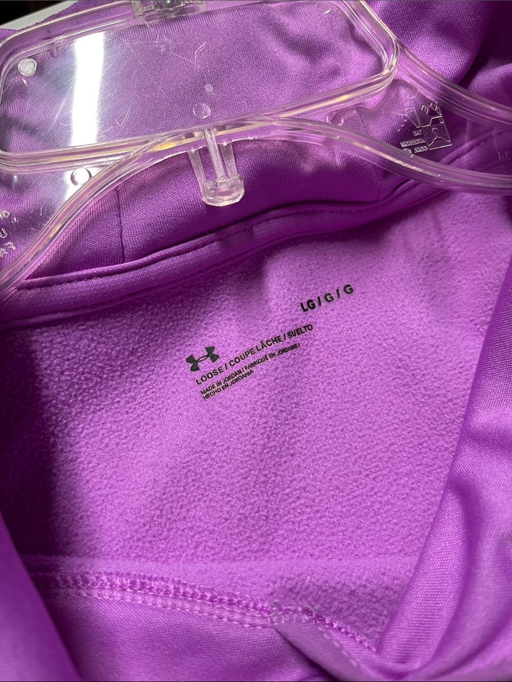 Under Armour Lavender Pullover Hoodie with White L - Picture 3 of 4